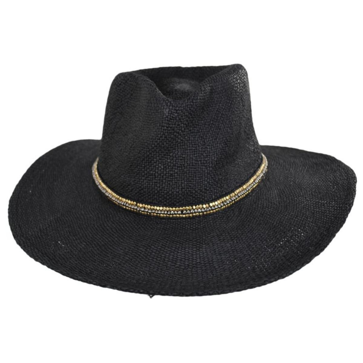 NIKKI BEACH | Monte Carlo Toyo Straw Rancher Hat | 102789 | front | BLACK