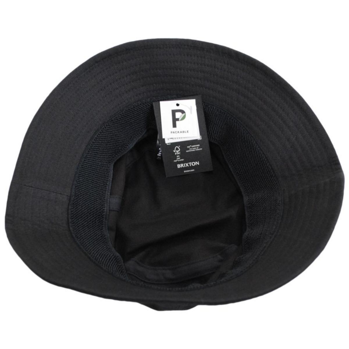 BRIXTON HATS | Beta Cotton Packable Bucket Hat - Standard Colors | 185525 | under | BLACK