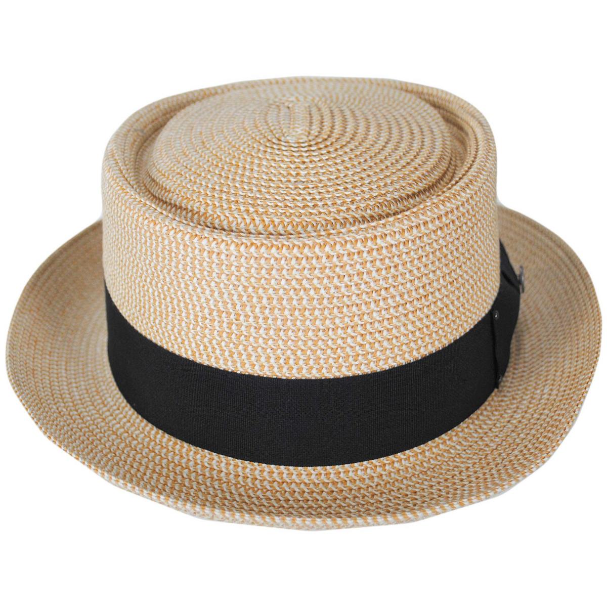 Jaxon Hats | Toyo Straw Braid Pork Pie Hat | 128501 | front | TAN