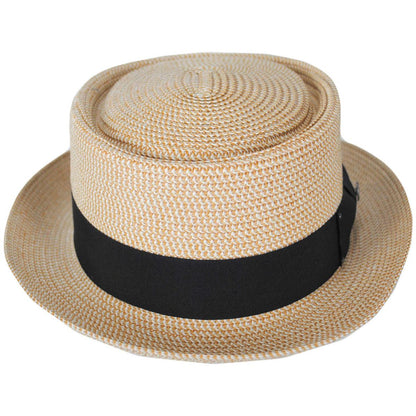 Jaxon Hats | Toyo Straw Braid Pork Pie Hat | 128501 | front | TAN