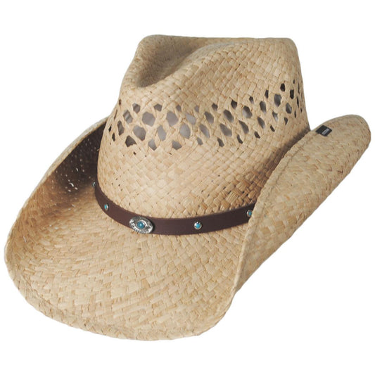 Stetson | Madrid Raffia Straw Western Hat | 126956 | lead | NATURAL