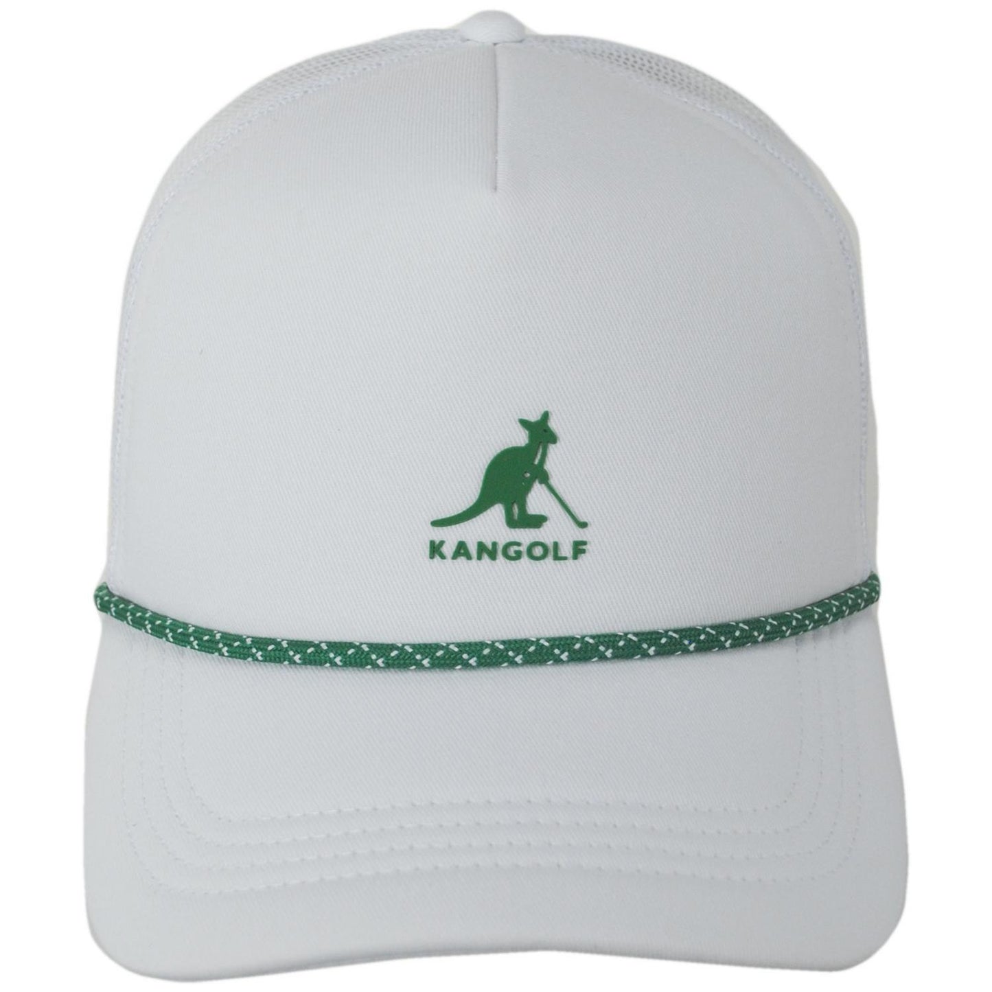 Kangol | Kangolf Cotton Mesh Trucker Snapback Baseball Cap | 201144 | front | WHITE