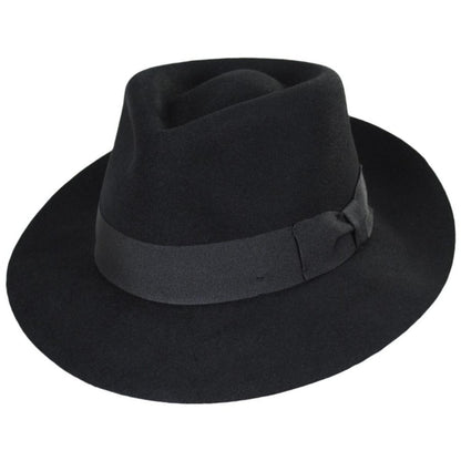 Jaxon Hats | Fur Felt C-Crown Fedora Hat | 131600 | lead | BLACK