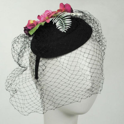 Jeanne Simmons | Secret Garden Velvet Fascinator Hat | 120759 | profile | BLACK
