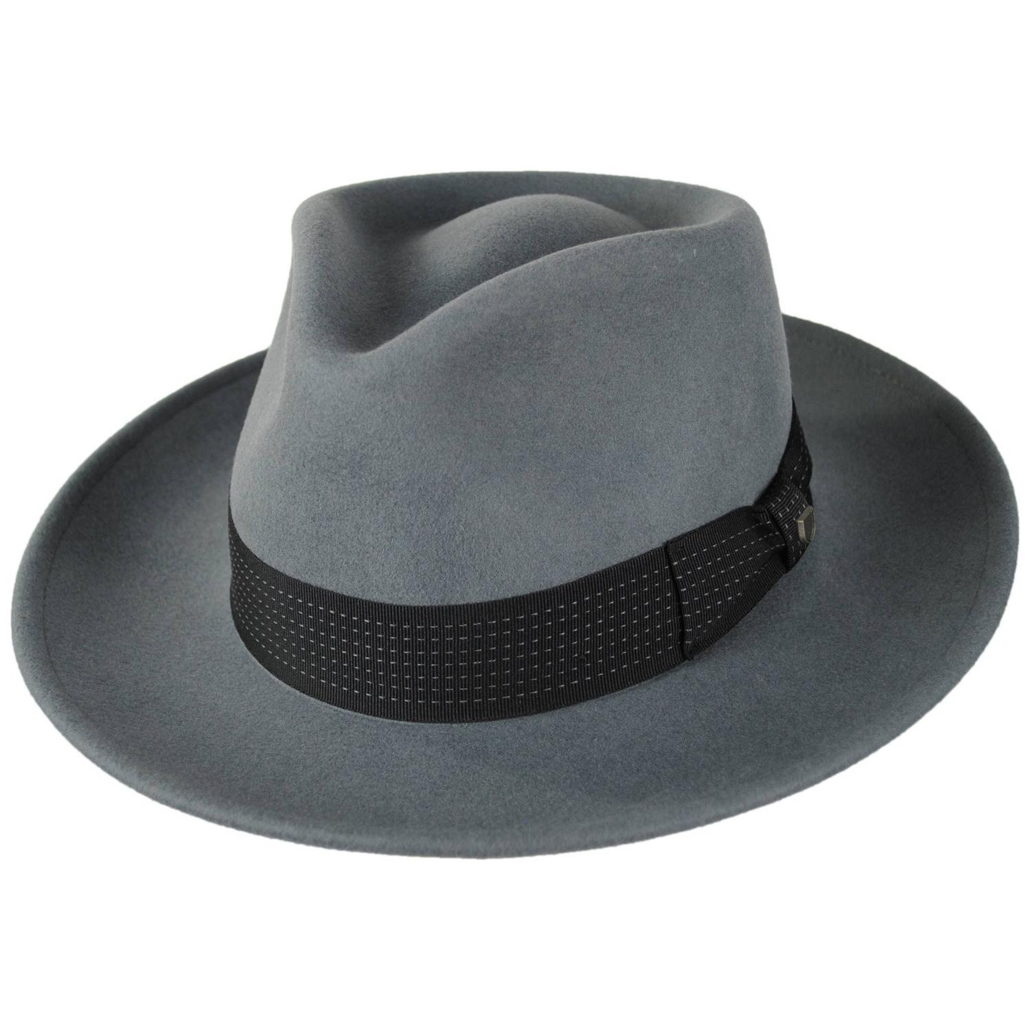 BRIXTON HATS | Eames Wool Felt Fedora Hat | 135675 | lead | FUTURE GREY/BLACK