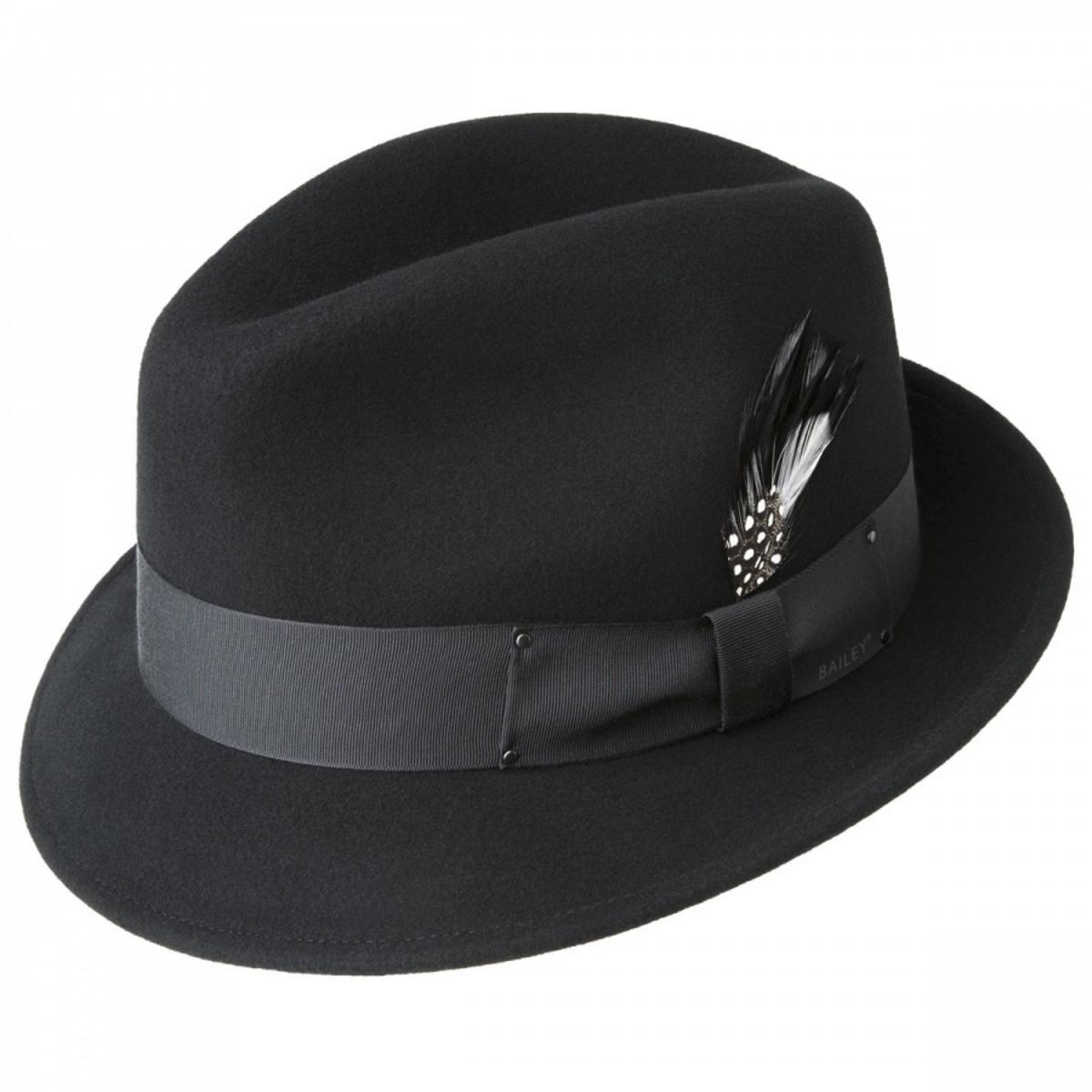 Bailey 1922 | Tino Wool LiteFelt Trilby Fedora Hat | 130008 | lead | BLACK