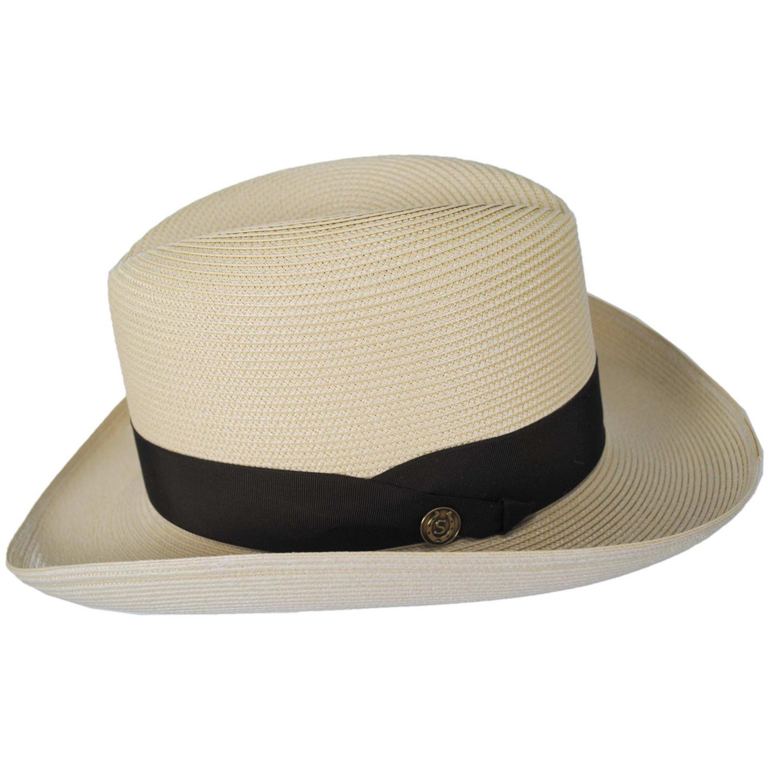 Stetson | El Dorado Florentine Milan Straw Homburg Hat | 127074 | profile | SAND