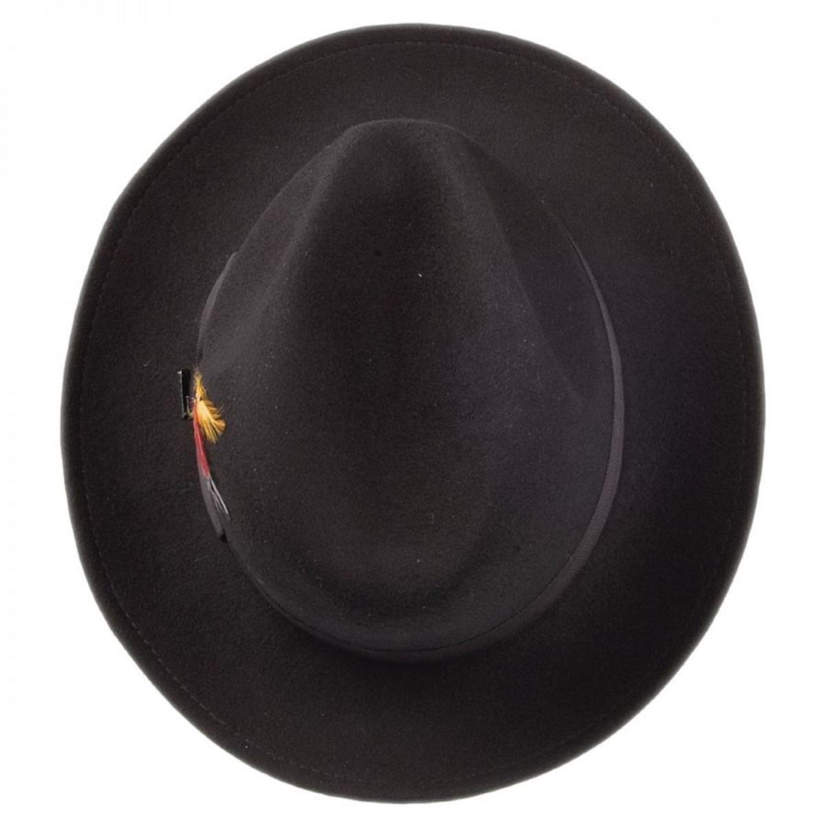 Jaxon Hats | Pinch Crown Crushable Wool Felt Fedora Hat | 135000 | under | BLACK