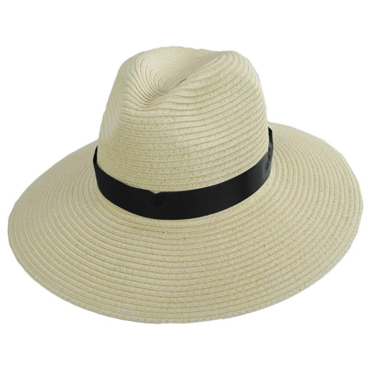 Physician Endorsed | Andi Toyo Braid Fedora Hat | 102677 | lead | SAND/BLACK