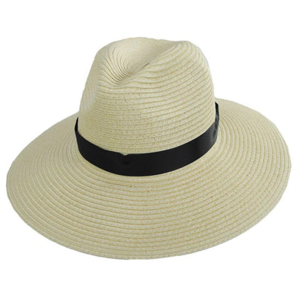 Physician Endorsed | Andi Toyo Braid Fedora Hat | 102677 | lead | SAND/BLACK