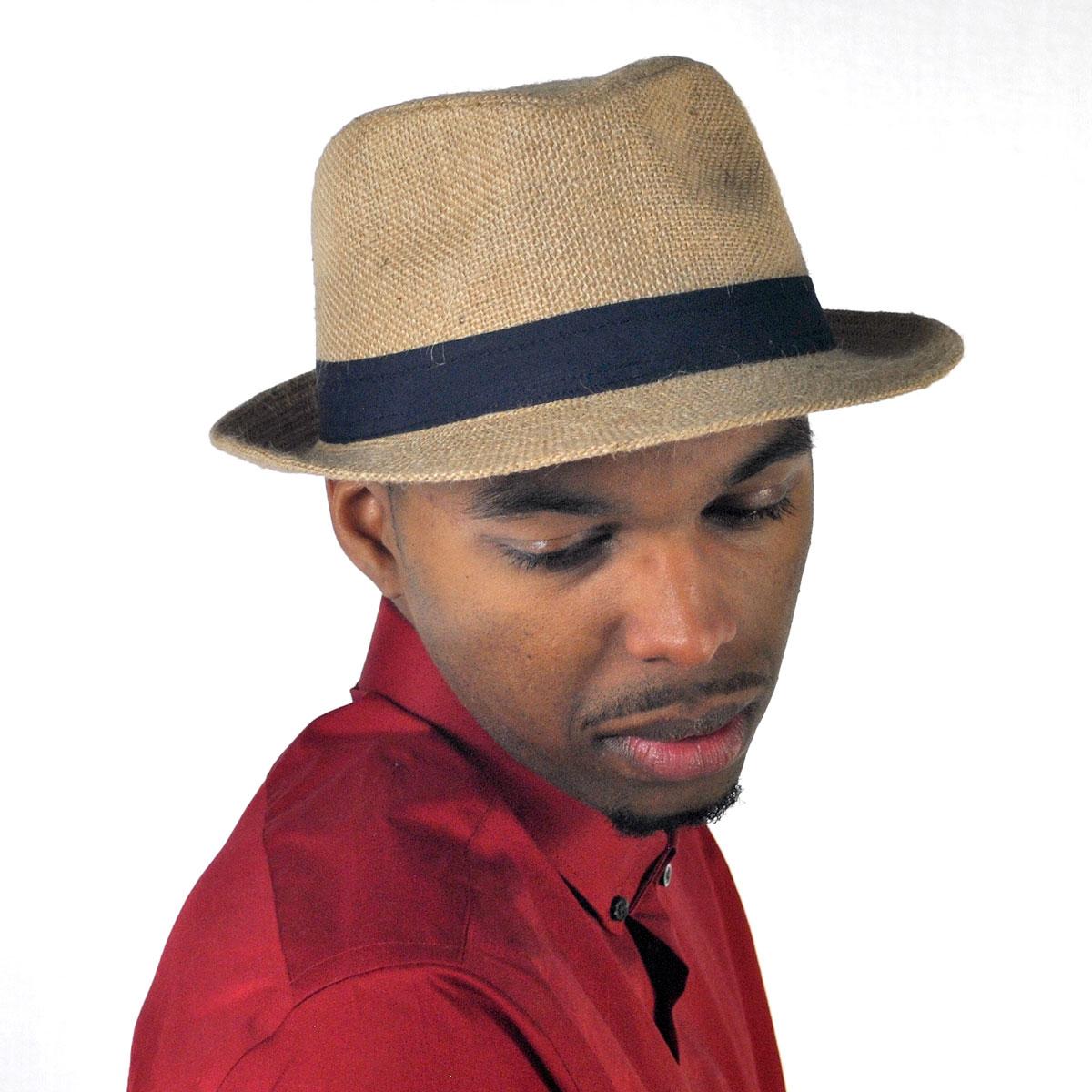 Jute Fabric C-Crown Trilby Fedora Hat – Village Hat Shop