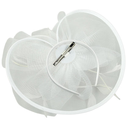 Sophia | Floral Mesh and Ribbon Fascinator Hat | 122905 | under | WHITE