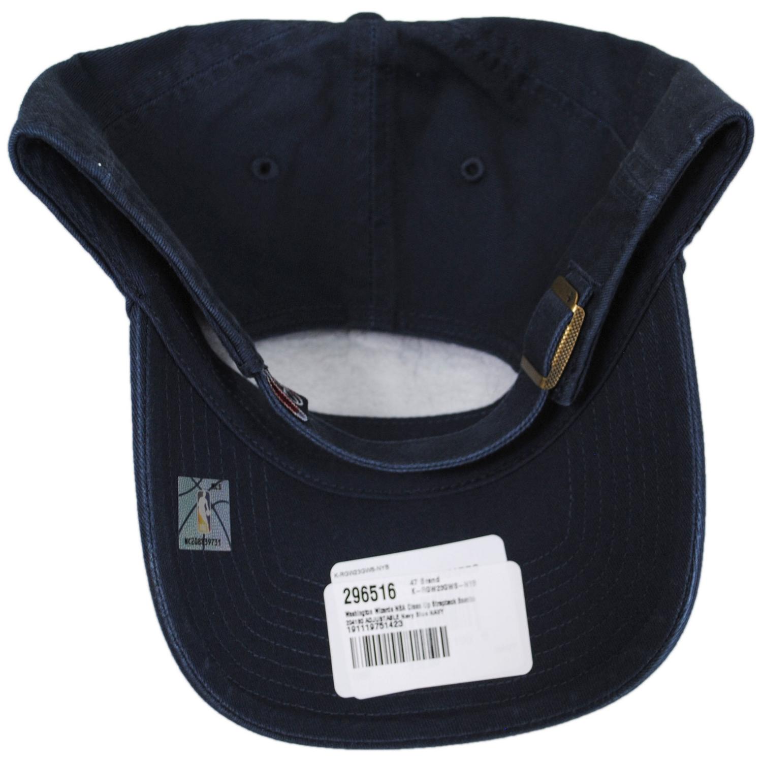 47 Brand | Washington Wizards NBA Clean Up Strapback Baseball Cap Dad Hat | 204180 | under | NAVY