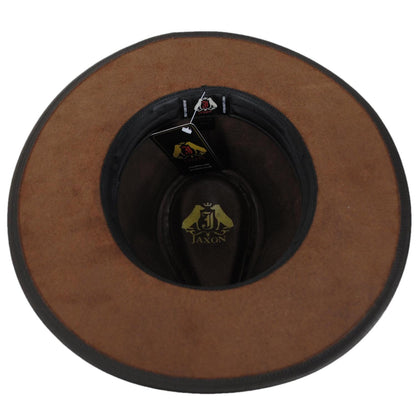 Jaxon Hats | Buffalo Leather Western Hat | 147201 | under | CHOCOLATE