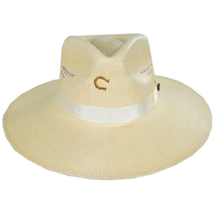 Charlie 1 Horse | Mexico Shore Toyo Straw Fedora Hat | 101669 | front | NATURAL/TAN
