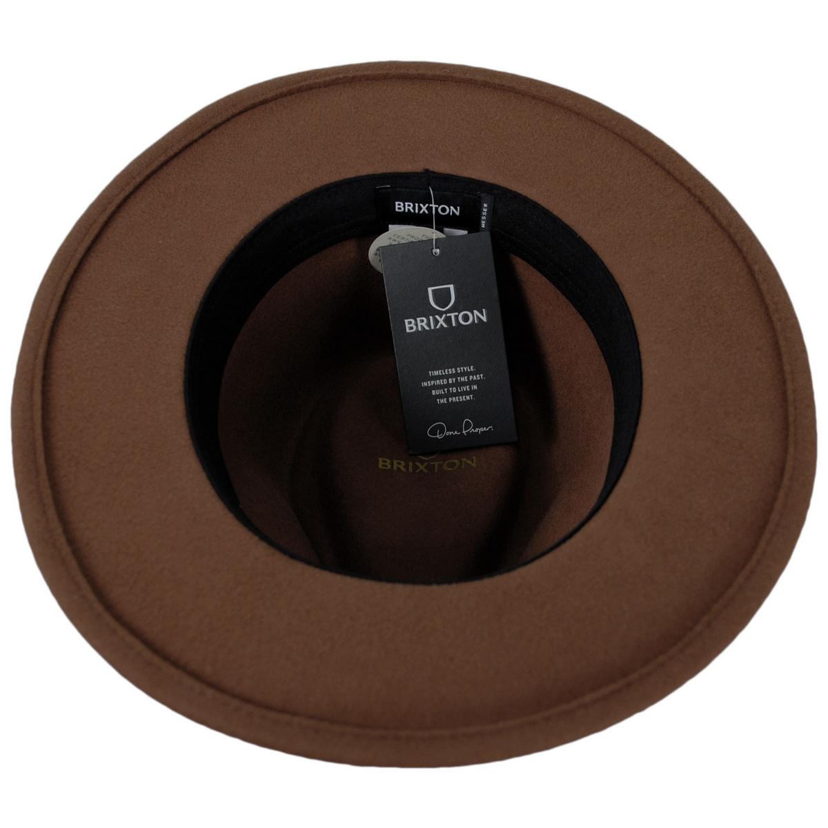 BRIXTON HATS | Messer Wool Felt Fedora Hat - Sepia | 123909SEP | under | SEPIA