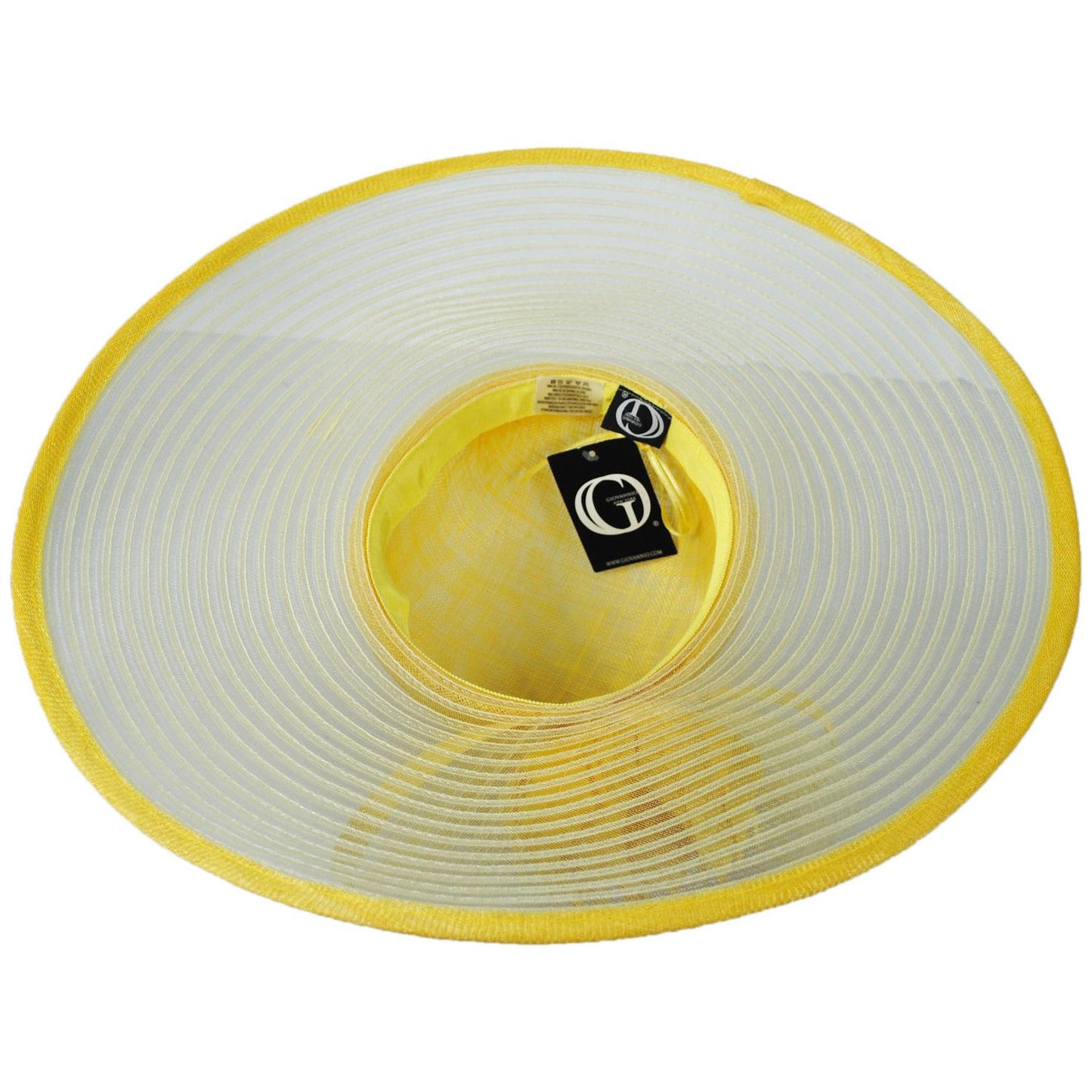 Giovannio | Feather Flower Sinamay Straw & Horsehair Swinger Dress Hat | 122629 | under | YELLOW