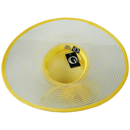 Giovannio | Feather Flower Sinamay Straw & Horsehair Swinger Dress Hat | 122629 | under | YELLOW
