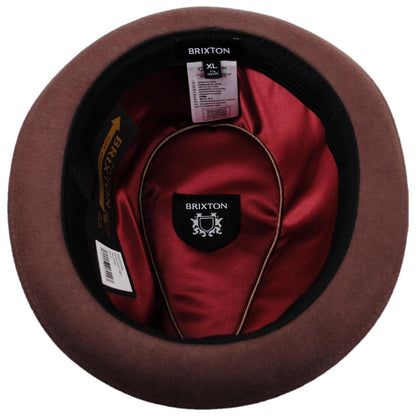 BRIXTON HATS | Gain Wool Felt Fedora Hat - Chestnut | 135600FW | under | CHESTNUT