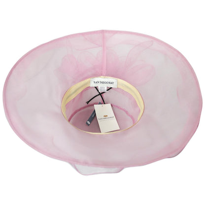 San Diego Hat Company | Organza Pearl Boater Dress Hat | 121052 | under | PINK