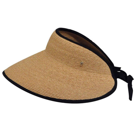 Helen Kaminski | Mai Raffia Straw Braid Visor | 197200 | lead | NATURAL/MIDNIGHT