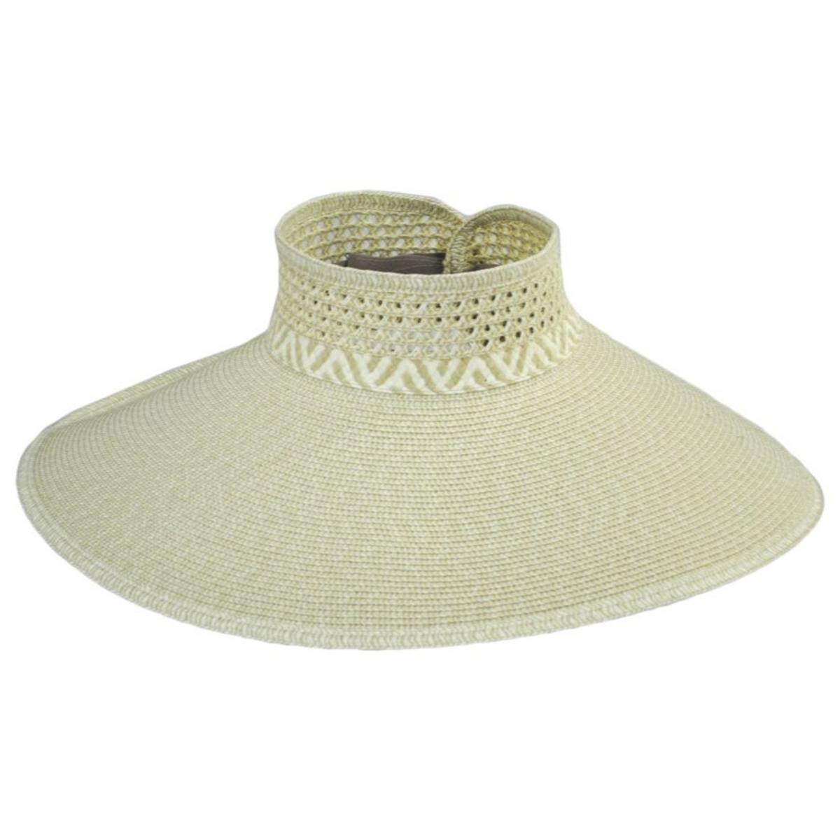 San Diego Hat Company | Everyday Ultrabraid Full Coverage Roll Up Visor | 197307 | lead | NATURAL