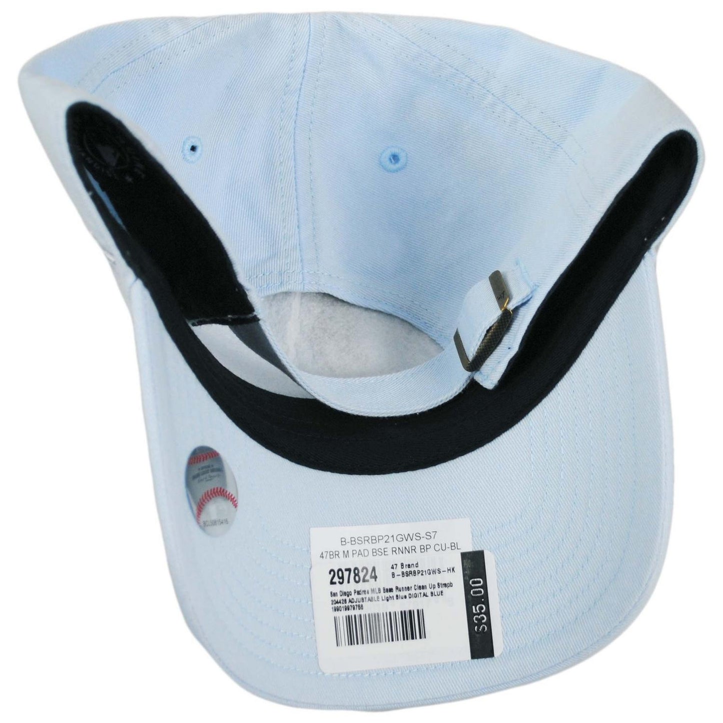 47 Brand | San Diego Padres MLB Base Runner Clean Up Strapback Baseball Cap Dad Hat | 204426 | under | DIGITAL BLUE