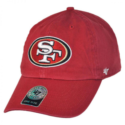 47 Brand | San Francisco 49ers NFL Clean Up Strapback Baseball Cap Dad Hat | 203780 | lead | RED
