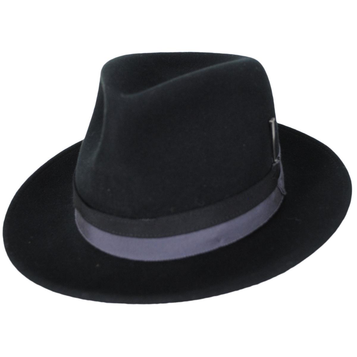 Bailey 1922 | Appley Elite Velour Wool Felt Fedora Hat | 130398 | lead | BLACK