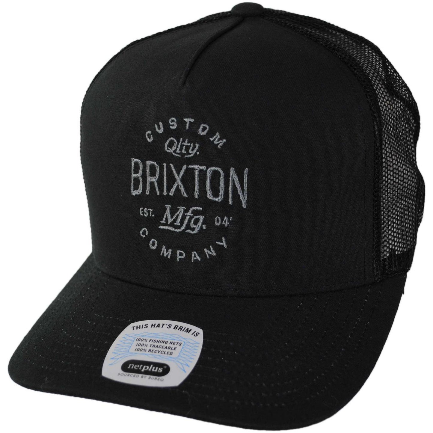 BRIXTON HATS | Fremont NetPlus Mesh Trucker Snapback Baseball Cap | 201896 | lead | BLACK/BLACK
