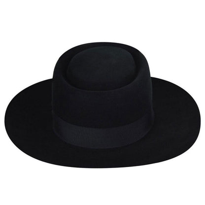 Bailey 1922 | Walsh Polished Wide Brim Wool Felt Pork Pie Hat | 130363 | profile | BLACK