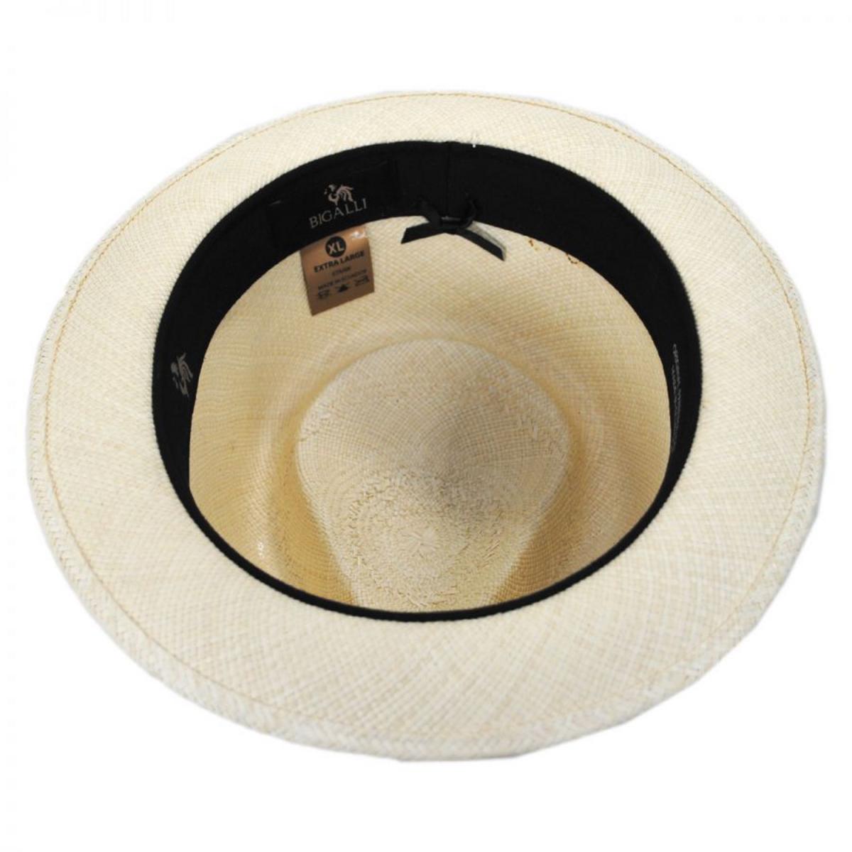 Bigalli | Boston Panama Straw Trilby Fedora Hat | 129202 | under | NATURAL