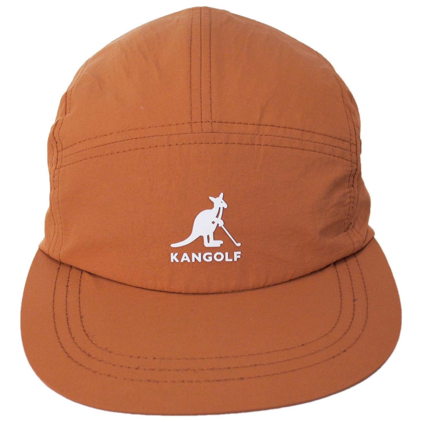 Kangol | Kangolf Birdie 5-Panel Cotton Adjustable Baseball Cap | 201146 | front | RUST
