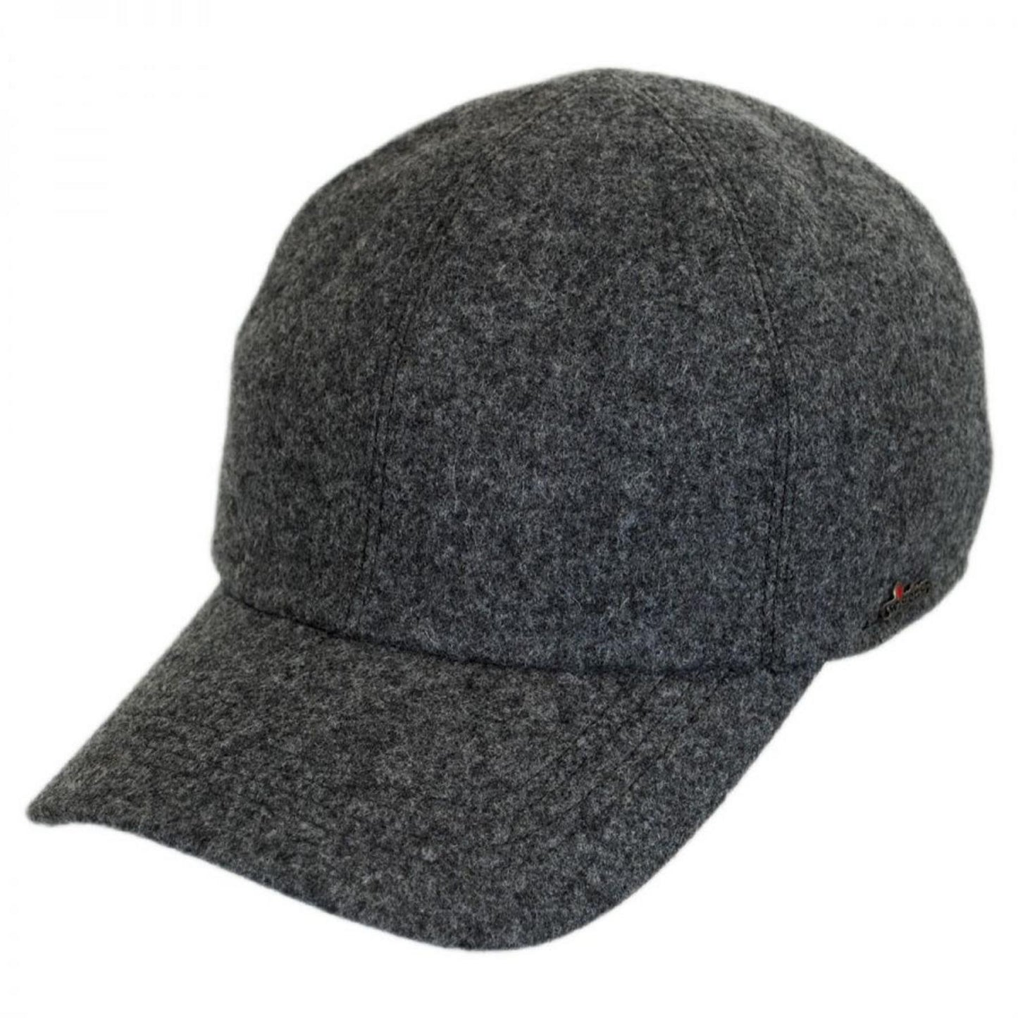 Wigens Caps | Melton Wool Earflap Baseball Cap | 223005 | lead | DARK GREY