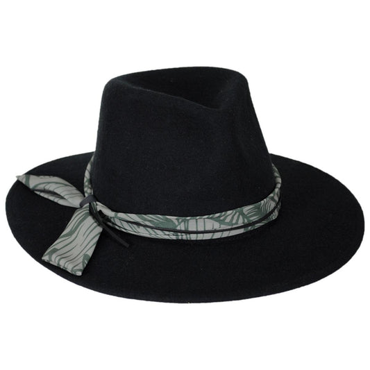 Bigalli | Rain Forest Wool Felt Fedora Hat | 131444 | lead | BLACK