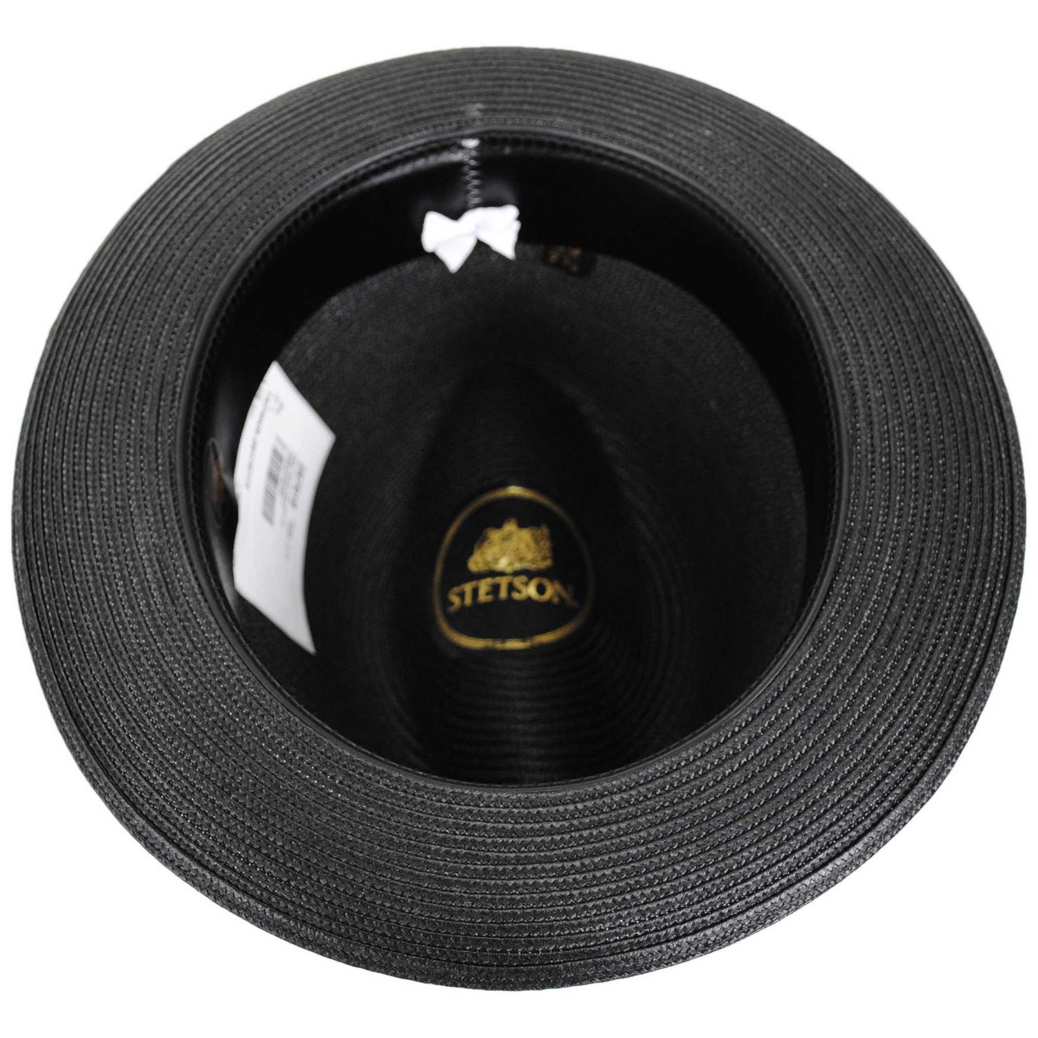 Stetson | Parker Florentine Milan Straw Fedora Hat | 127072 | under | BLACK