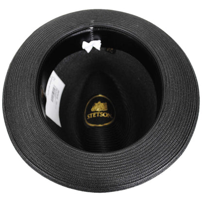Stetson | Parker Florentine Milan Straw Fedora Hat | 127072 | under | BLACK