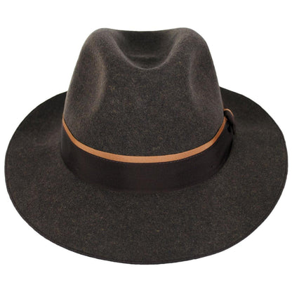 Stefeno Hats | Desmond Crushable Wool Felt Fedora Hat | 136066 | front | BROWN MIX