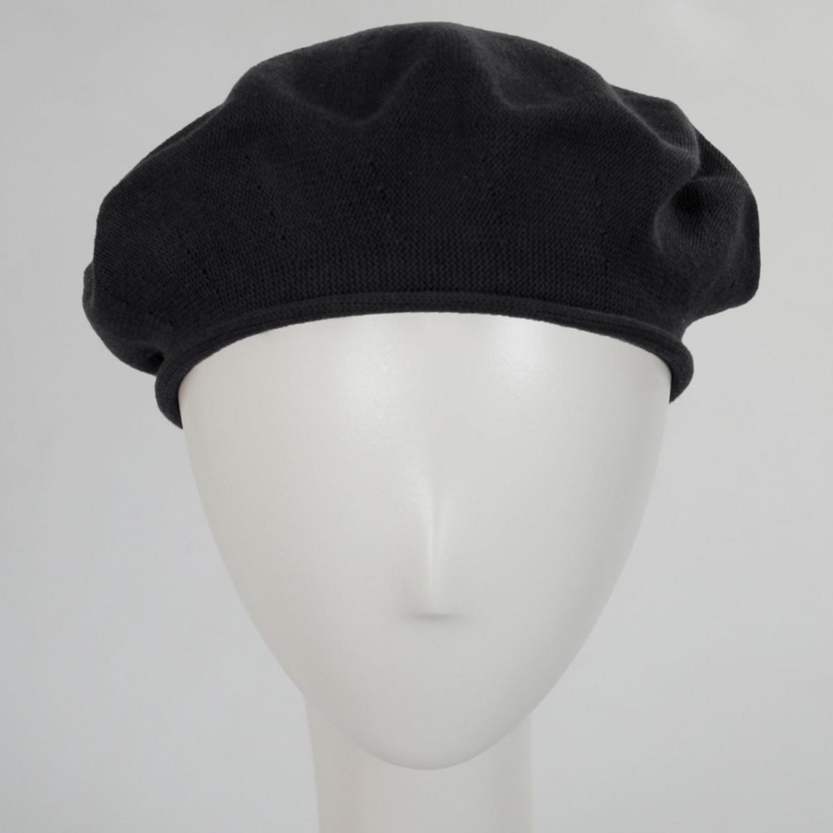 sur la tete | Cotton Beret - 11.5 inch Diameter | 151101 | under | BLACK