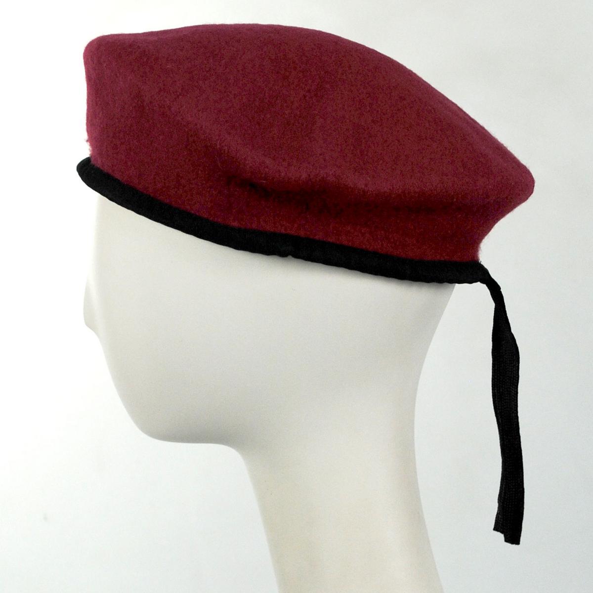 Village Hat Shop | Wool Military Beret | 152540 | profile | RED