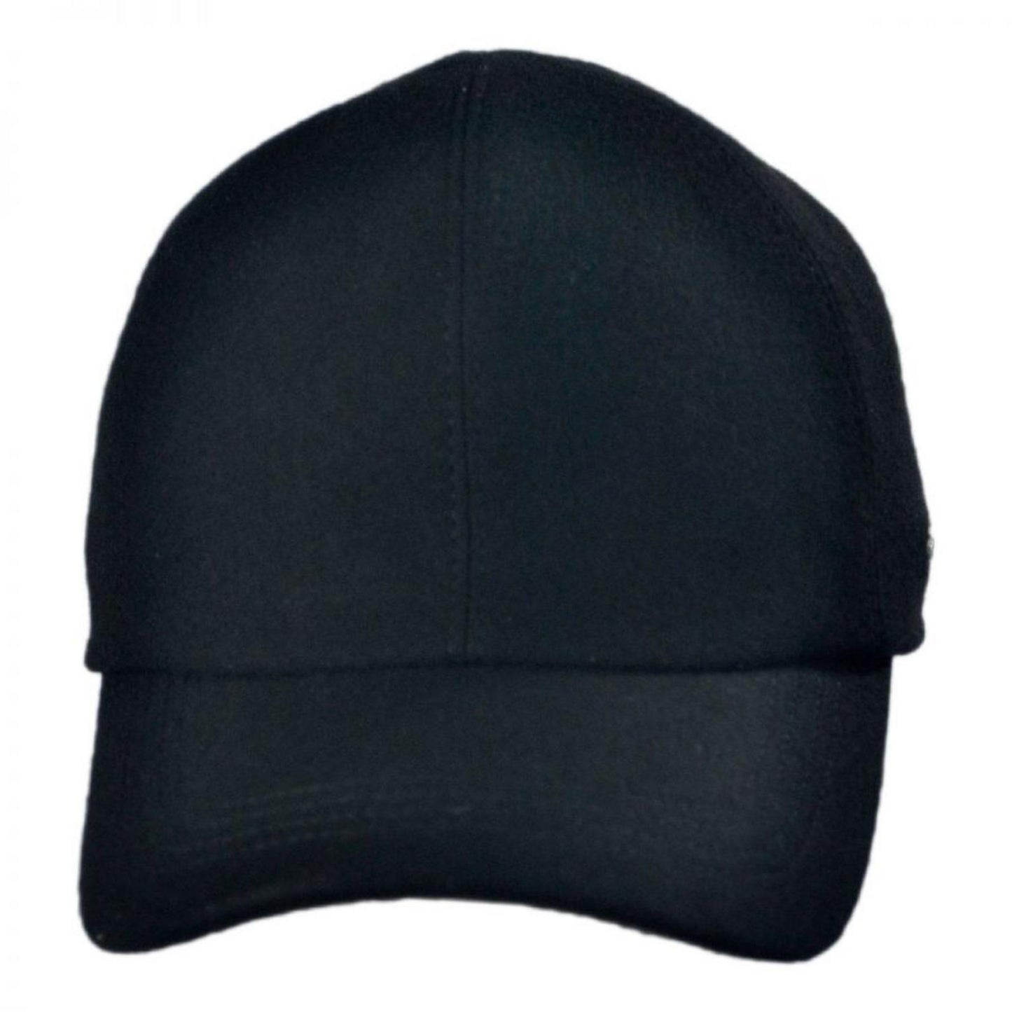 Wigens Caps | Melton Wool Earflap Baseball Cap | 223005 | front | BLACK