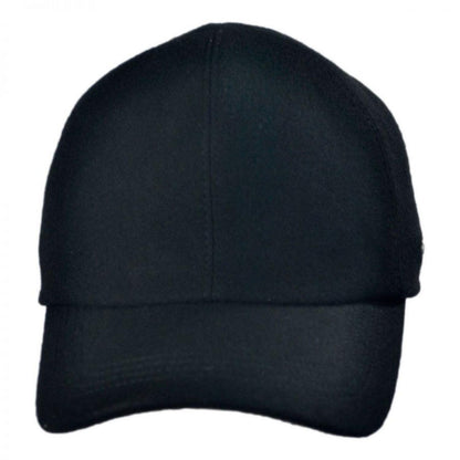 Wigens Caps | Melton Wool Earflap Baseball Cap | 223005 | front | BLACK