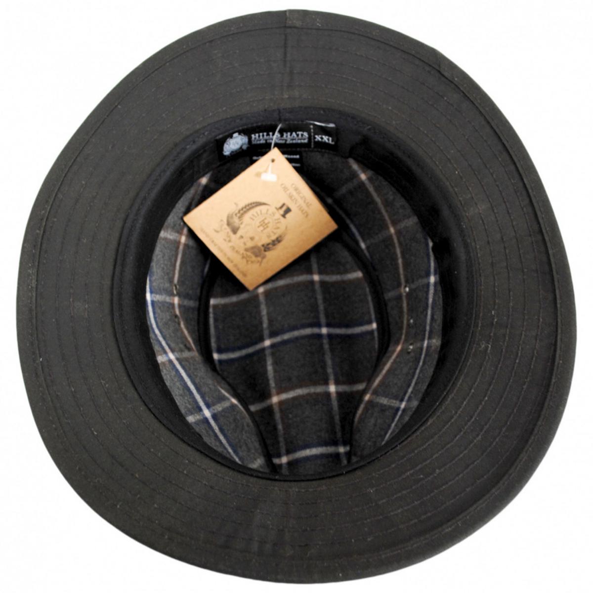 Hills Hats of New Zealand | The Milford Wax Cotton Fedora Hat | 401704 | under | BROWN