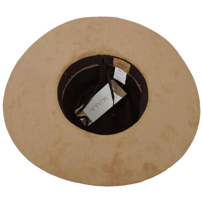 Scala | Nayarit Vegan Suede Safari Fedora Hat | 106449 | under | TAN