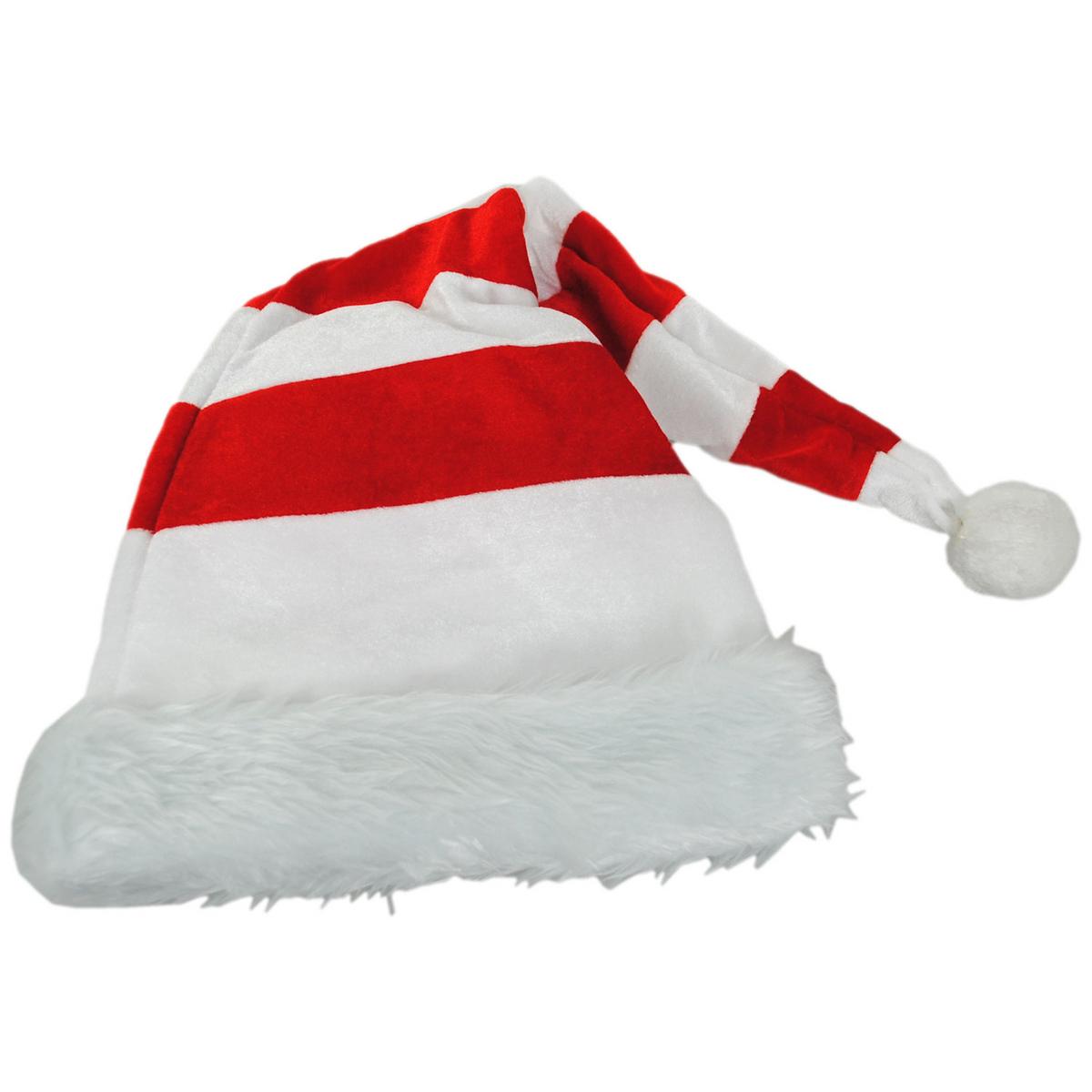 Jacobson | Flashing Pom Striped Santa Hat | 191553 | lead | RED/WHITE