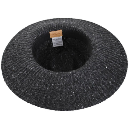 Scala | Arana Cable Knit Fedora Hat | 106420 | under | BLACK
