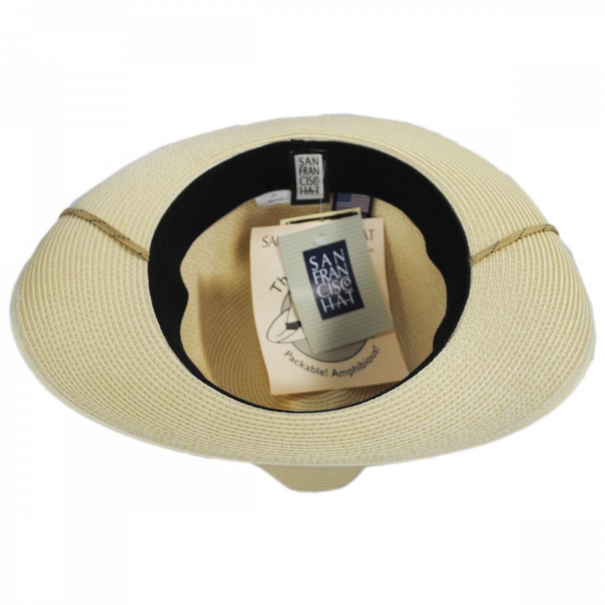 San Francisco Hat Co. | Joe TechStraw Fedora Hat | 401606 | under | NATURAL/BLACK