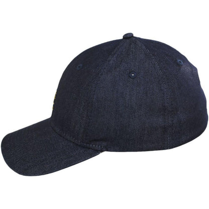 Kangol | Logo Denim Flexfit Fitted Baseball Cap | 201107 | profile | INDIGO