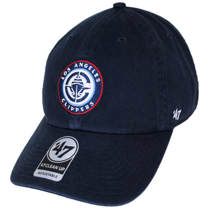 47 Brand | Los Angeles Clippers NBA Clean Up Strapback Baseball Cap Dad Hat II | 204120A | lead | NAVY