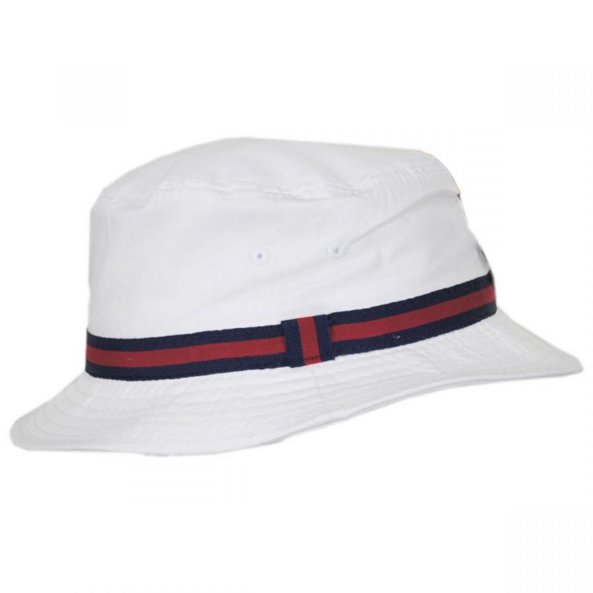 Dorfman Pacific | Poplin Cotton Blend Rain Bucket Hat | 185110 | profile | WHITE